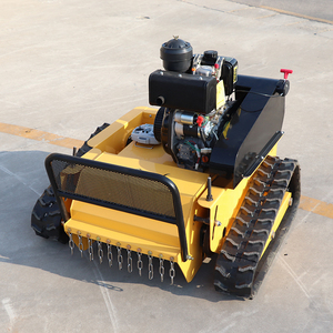 Haute qualité industrielle 4 temps bricolage CE approuvé petite chenille Diesel Robot tondeuse à gazon télécommande caoutchouc piste châssis en acier - Product Image 3
