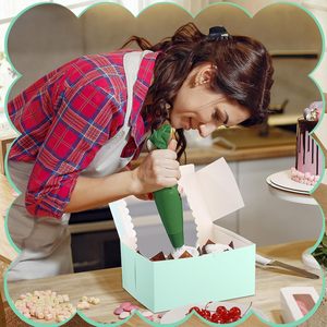 Boîtes <span class=keywords><strong>de</strong></span> boulangerie vert sauge avec fenêtre, boîtes à biscuits, contenants <span class=keywords><strong>pour</strong></span> gâteaux roulés, boîtes à donuts, emballages <span class=keywords><strong>de</strong></span> pâtisserie et <span class=keywords><strong>de</strong></span> gâteaux, sûres <span class=keywords><strong>pour</strong></span> les mariages - Product Image 5