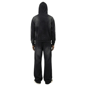 TOPSHOW Abbigliamento Personalizzato con <span class=keywords><strong>Stampa</strong></span> Integrale, Tuta Sportiva con Lavaggio Acido, Zip e Strass, Set Felpa con Cappuccio e Pantaloni da Uomo - Product Image 3