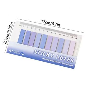 Pestañas Adhesivas Transparentes Impermeables de PET con Gradiente de Color, Notas Adhesivas Fluorescentes Resaltadoras de 17*8.5cm Personalizables para - Product Image 2