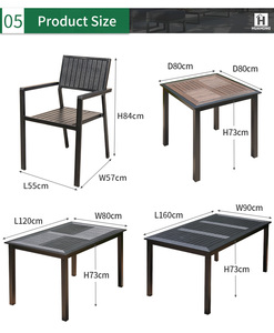 ชุดรับประทานอาหารพลาสติกโต๊ะและเก้าอี้ไม้สำหรับโรงแรมชายหาด - Product Image 6