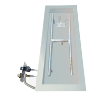 Kit de foyer encastrable de 24 x 8 pouces, insert de foyer avec brûleur H, allumage par étincelle et kit de tuyau de propane pour foyer au propane