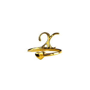 Fashion <b>Ring</b> 316L Stainless Steel PVD Gold Plating Heart Design Adjustable Size For Women Men Jewelry - Product Image 2