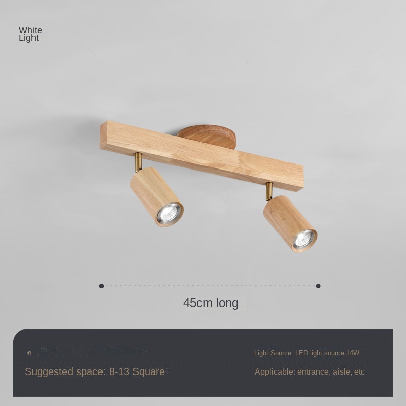 Type A Couleur Bois 2 Têtes [45cm] Lumière Blanche