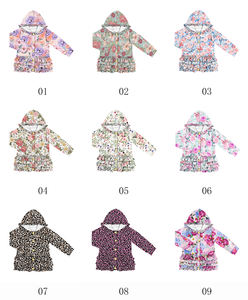 Manteaux et vestes à capuche à manches longues pour filles, avec boutons à motif floral et volants, collection automne, style boutique, vente en gros - Product Image 6