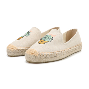 Espadrilles légères en chanvre pour femmes, à enfiler, plates de haute qualité, respirantes, pour le printemps, l'automne et l'été, chaussures de marche florales - Product Image 6