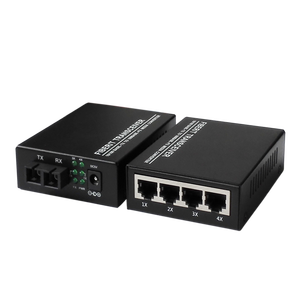 Meilleur Prix Promotionnel Convertisseur de Média Optique 4 RJ45 + Double Fibre 10/100M Transceiver Optique Monomode Double Fibre - Product Image 3