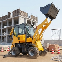 Pengiriman Cepat Backhoe Loader Depan-Belakang Sesuai Standar EPA 4x4 Backhoe Loader Penggalian Tambang Transportasi Mini Backhoe Loader Excavator