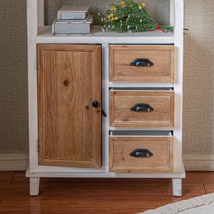 Armoire de présentation en bois massif INNOVA, écologique, durable, vintage, rustique, style ferme, grande, 1 porte, 3 tiroirs, salon - Product Image 3