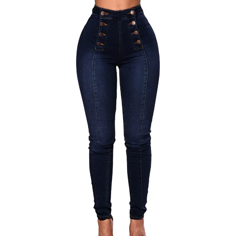 China Denim Clothing Manufacturers OEM high waisted skinny denim pants jeans for women