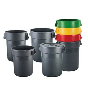 Großhandel Schwerlast runde recycelte Outdoor günstige runde Plastik-Mülleimer-Mülleimer mit Deckel