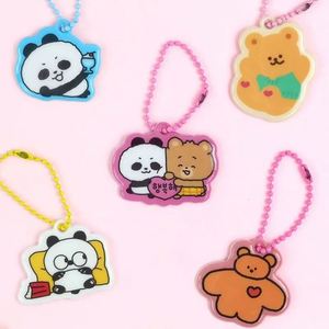 X48-1 High Quality Custom Cartoon Animal PVC Acrylic UV Printing Puffy <b>Keychain</b> Customize Kpop Charm Gift Bags Pendant - Product Image 2