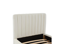 Lit d'enfant en velours capitonné, adorable, avec lit gigogne, beige, vente chaude
