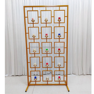 Factory Hot Selling Gold Metal <b>Square</b> Porous Classic Style <b>Candle</b> Holder for Wedding Party Events Atmosphere Decoration - Product Image 2