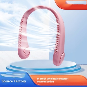 NUEVO Ventilador de cuello portátil perezoso Enfriador de aire Ventilador de cuello colgante de viento grande de mano con ventilador de recarga USB con logotipo - Product Image 2