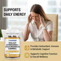 Gomitas de Shilajit, Ashwagandha y Hongos VitaSpring OEM, Suplemento para Dormir, Orgánico, Vegano, 500mg