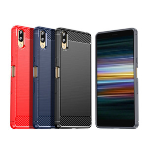 Meilleure vente pour <span class=keywords><strong>Sony</strong></span> Xperia <span class=keywords><strong>XZ3</strong></span> Coque arrière souple pour téléphone portable Coque en silicone brossé en fibre de carbone TPU - Product Image 2