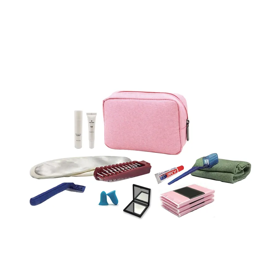 Kit de viaje para uso Personal, conjunto de avión para bolsa de viaje femenina, venta al por mayor