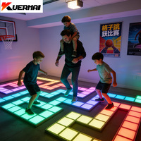 Jeu laser 'Le sol est du lave' avec écran de jeu LED 30x30 cm, grille lumineuse interactive, jeux actifs et grille de danse LED au sol