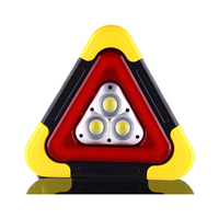 Lampe de travail LED triangulaire rechargeable SevenShine jaune et rouge, alimentée par énergie solaire, de qualité professionnelle pour l'entretien routier