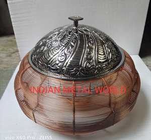 Plat à friser martelé en cuivre de forme ronde, nouveau modèle attrayant, service personnalisé OEM - Product Image 2