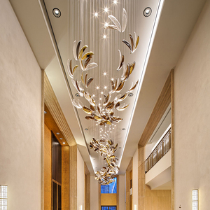 Candelabro de cristal creativo para pasillo de <span class=keywords><strong>Hotel</strong></span>; Casa Club Villa Oficina de ventas Sala de banquetes Accesorios de iluminación personalizados dúplex - Product Image 1