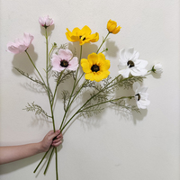 Bunga Sutra 3 Kepala Buatan Berkualitas Tinggi, Sentuhan Realistis, Bunga Cosmos Besar 76cm, Buket untuk Pernikahan, Hari Ibu, Natal