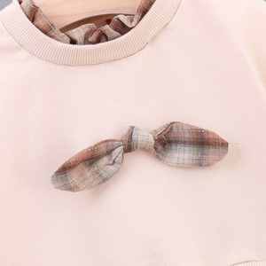 Nuevos Productos de Moda, Sudaderas con Decoración de Lazo en Colores Personalizados para Niños y Niñas, Conjuntos de Vestidos a Cuadros - Product Image 4