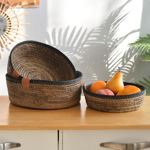 Rattan Fruit <b>Basket</b> Oval M Size No Lid Kitchen Storage Desktop Organizer Living Room Snack <b>Basket</b> - Product Image 1