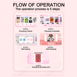 Hàn Quốc Photo Booth Máy bán hàng tự động tất cả-trong-một xách tay tự phục vụ Photo Booth Đồng tiền hoạt động LED Photo Booth đồng xu hoạt động trò chơi - Product Image 3