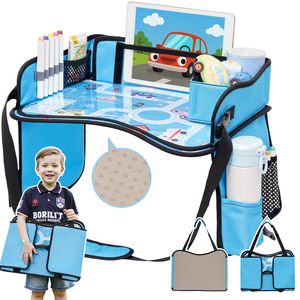 Free sample Kids Car Seat Tray for Travel Carseat <b>Table</b> Tray for Road Trip Activities <b>Toddler</b> Lap Desk Organizer for Airplane - Product Image 1