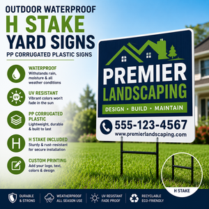 Outdoor <b>Waterproof</b> H Stake Yard Signs PP Corrugated Plastic Signs - Product Image 1