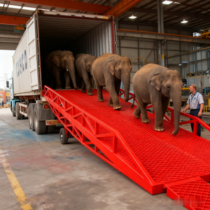 10ตันแท่นวางภาชนะไฮดรอลิกเคลื่อนที่ได้สำหรับขนถ่ายทางลาดรถยกและขนถ่าย - Product Image 1