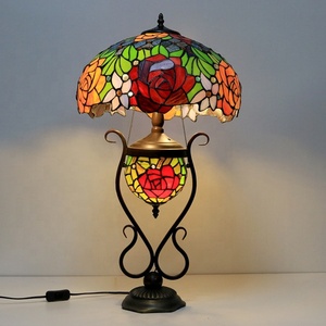 LongHuiJing Eco-Friendly Modern Flexible Simple Classic European 16-Inch Dome Stained Glass LED Adjustable Decorative Table Lamp - Product Image 3