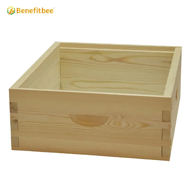 Benefitbee फैक्टरी मूल्य unassembled langstroth छत्रक बॉक्स लकड़ी गहरी छत्ता शरीर पाइन लकड़ी छत्ता गहरी बॉक्स