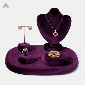 Présentoir à bijoux Auralux personnalisé de luxe en velours pour boucles <span class=keywords><strong>d</strong></span>'oreilles, bagues, colliers et bracelets - Product Image 2