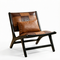 Fauteuil d'appoint moderne style bohème avec pieds en bois massif pour salon et détente