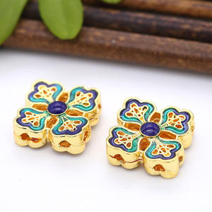 DIYジュエリーアクセサリー七宝中空ビーズ四つ葉フラワービーズブレスレット素材 - Product Image 4