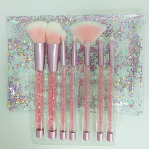 Nuevo para Unicorn 7 Liquid Makeup Brush Set Mermaid Series Crystal Quicksand 7PCs Pelo sintético para uso facial - Product Image 1
