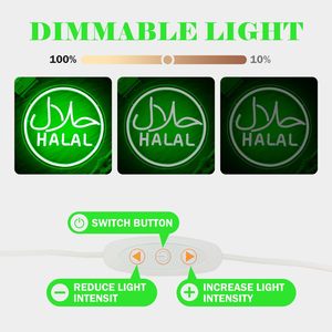 Halal Letreros Neon LED dimmable USB powered ambient <b>light</b> store <b>window</b> decoration <b>light</b> street indicator <b>light</b> landscape <b>light</b> - Product Image 1
