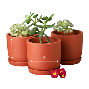 Handcrafted Sage Terracotta Planters <b>Set</b> of 4 for Indoor Outdoor Balcony Terrace Garden Home Décor Rustic <b>Clay</b> Flower Pots - Product Image 6