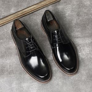 Nouvelles Chaussures Oxford en Cuir Véritable pour Hommes, à Lacets, en Cuir de Vachette de Qualité Supérieure, Habillées, à Bout Pointu, Confortables pour le Travail, Antidérapantes - Product Image 6