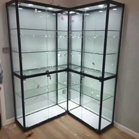 Vitrine d'Exposition pour Figurines d'Action à 5 Étagères avec Éclairage LED et Verre Trempé, Présentoir de Magasin