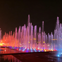 Fontaine musicale intelligente professionnelle en acier inoxydable avec lumières LED multicolores, fontaine musicale matricielle