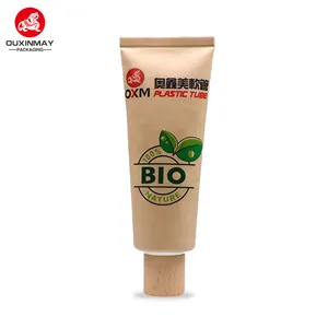 Custom 100% Eco Friendly Cosmetic Sustainable Packaging Kraft Paper Tube For Lotion Cream Toothpaste Face Wash Package Tube