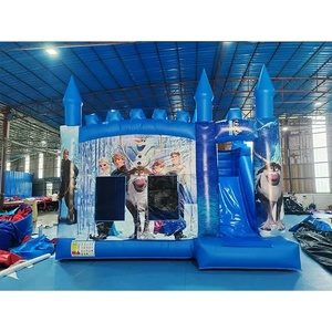 Castello Gonfiabile Personalizzato con Scivolo, Combo Gonfiabile per Feste a Tema Principessa delle Nevi, Mondo del Divertimento - Product Image 2