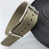 Bracelet de montre en nylon tissé Perlon respirant et ajustable, bicolore, de qualité supérieure, 18/20/22 mm, à passage unique