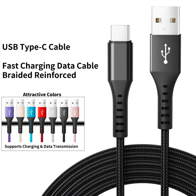 Usb c Cable Fast Charging Wholesale USB Type C Cable 1M 2M 3M for Samsung Redmi OnePlus