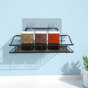 Estante de almacenamiento para colgar en la pared de acero inoxidable negro de alto estilo, elegantes estantes de pared multifuncionales para cocina, herramienta de baño - Product Image 5