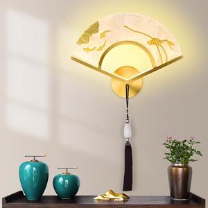 Applique murale tout en cuivre d'inspiration zen, nouveau style chinois, peinture émaillée, luminaire décoratif pour salon, mur de télévision - Product Image 4